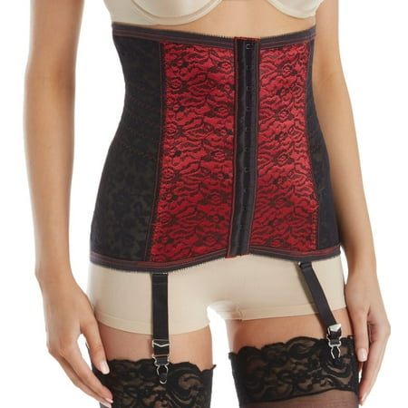 

Women s Rago 2107 Lacette Extra Firm Shaping Waist Cincher w/Garters (Red/Black L)