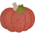 thumbnail image 2 of Violet Linen Thanksgiving Harvest Fall Pumpkin Pattern, Polyester Applique Embroidered Burlap, Red, 12 Inch x 18 Inch, Oval, Set of 4, Decorative Place Mats, 2 of 7