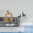 thumbnail image 2 of Escultura creativa abstracta de reno pensador, figura artesanal para sala de estar, decoración de oficina, adornos de ciervo sentado de pie., 2 of 8
