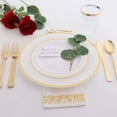 thumbnail image 6 of 120 pieces Gold Disposable Plastic Plates - White and Gold Plates Include 10.25" Dinner Plates & 7.5" Salad Plates for Weddings and Party, 6 of 8