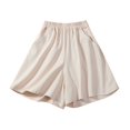 thumbnail image 2 of Xysaqa Shorts for Women Trendy Casual Elastic Waist Pocketed Shorts Cotton Comfy Linen Shorts Womens Summer Beach Lightweight Short Pants M-XXL, 2 of 3
