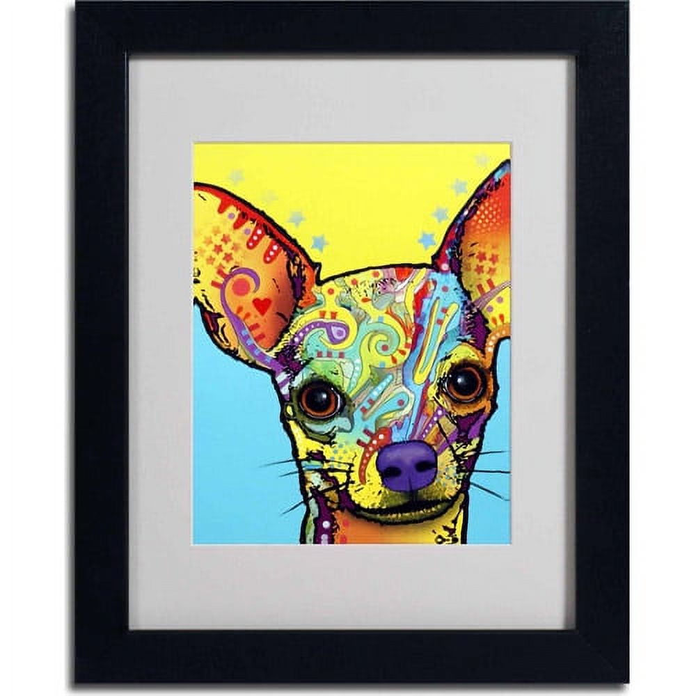 Matted art under acrylic in a black frame