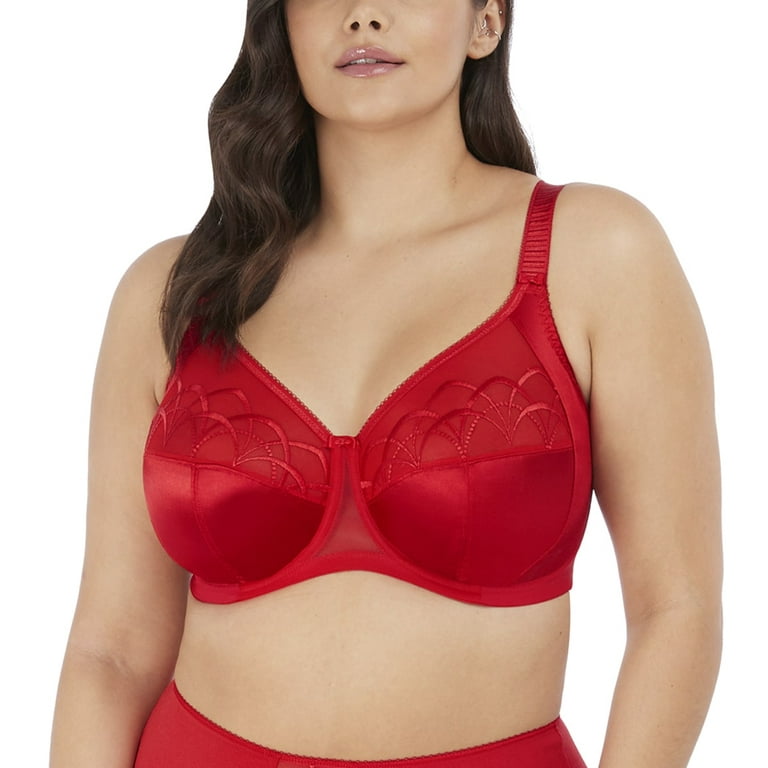 Elomi Cate Embroidered Full Cup Banded Underwire Bra (4030),40GG,Poppy -  Poppy,40GG 
