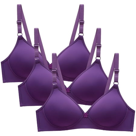 Sokhug 3pcs Women s Push Up Bra Full-Coverage Underwire Bra Hide Back Fat Deep Cup Bra Smoothing T-Shirt Bra Sculpting Uplift Bra