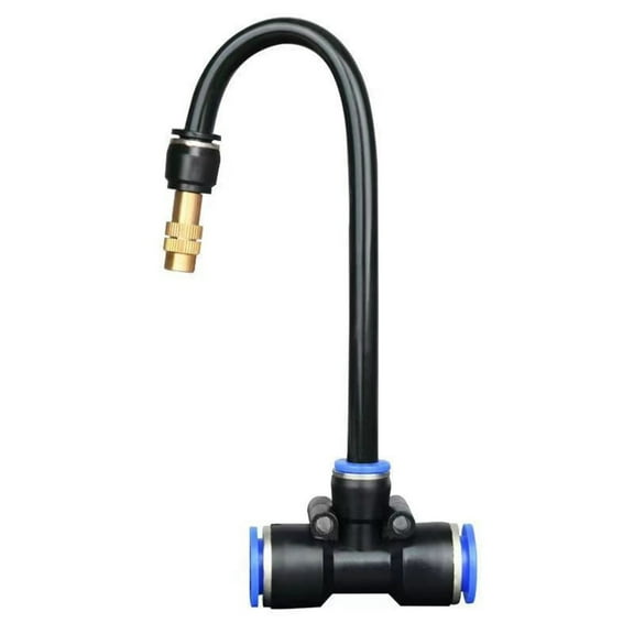 Bending Copper Mist Nozzle, Universal Spray Nozzle for Garden Irrigation, Humidification Sprayer, Adjustable 360 Degree Atomizing Nozzle, Durable Plastic and Brass Connection