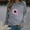 Gray, variant on CLOISE Cancer Sweatshirt Women Breast Cancer Awareness Sweatshirt Sunflower Ribbon Pink Round Neck Long Sleeve Shirts Cancer Fight Blouses Comfy Pullover Tops Clothes Black XL