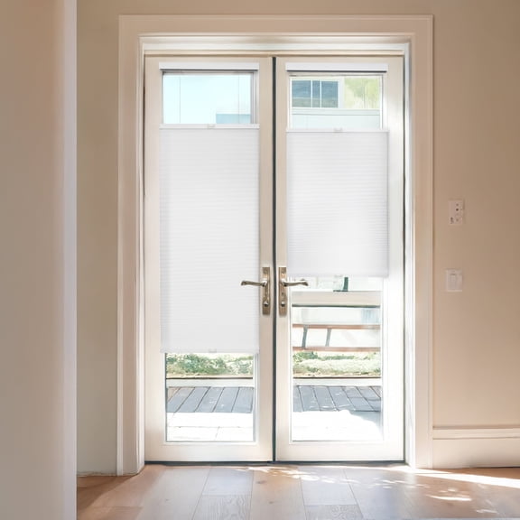 Regal Estate Easy-Install No Drill Cordless Cellular Shades, Top Down Bottom Up 1" Light Filtering Window Shades, 25" W x 72" H, White