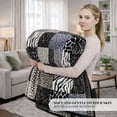 thumbnail image 2 of Korean Mink Blanket Queen Size, Animal Print - Thick Heavy Korean Blanket - 5 LB Heavy Fleece Mink Style, 95"x 79", (Multi Animal), 2 of 7