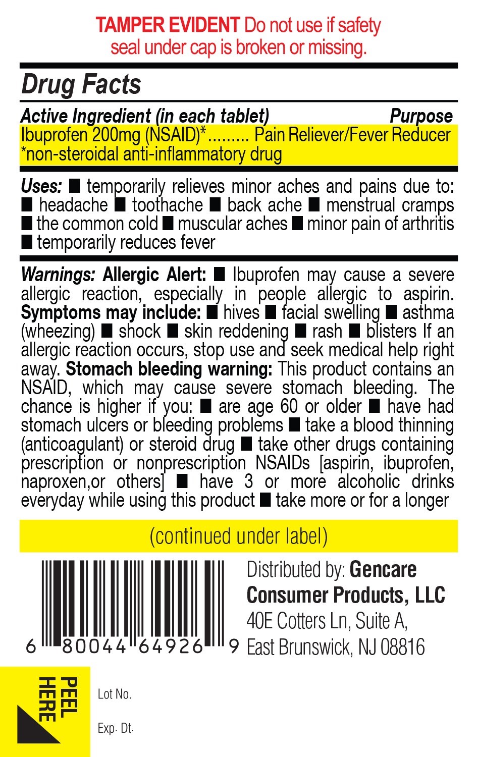 GenCare - Ibuprofen 200mg NSAID (500 Coated Tablets) | Pain Reliever Fever Reducer - image 4 of 5