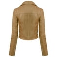 thumbnail image 7 of Made by Olivia Women's Long Sleeve Zipper Closure Moto Biker Faux Leather Jacket, 7 of 7