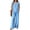 CEG81-Blue, variant on Linen Sets For Women 2 Piece Summer Lightweight V Neck Shirt Wide Leg Pants Dressy Casual Travel Lounge Outfit Matching Set Coffee M
