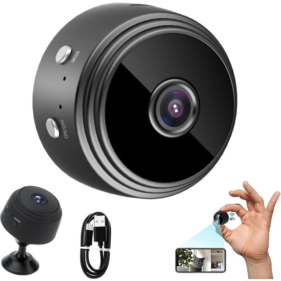 Laidanyou Cameras, Secret Scope Camera, Magnetic Mini Security Cameras, WiFi 𝖢𝖺𝗆𝖾𝗋𝖺𝗌 Outdoor Wireless 1080p Hd, with Night Vision & Weatherproof Function (Black)