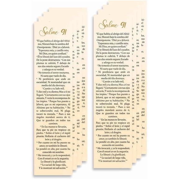Spanish Christian Verses Bookmark | Bible Verse (Psalm 91) Packs | Marcador en Español con el Salmo 91 (Pack of 8)