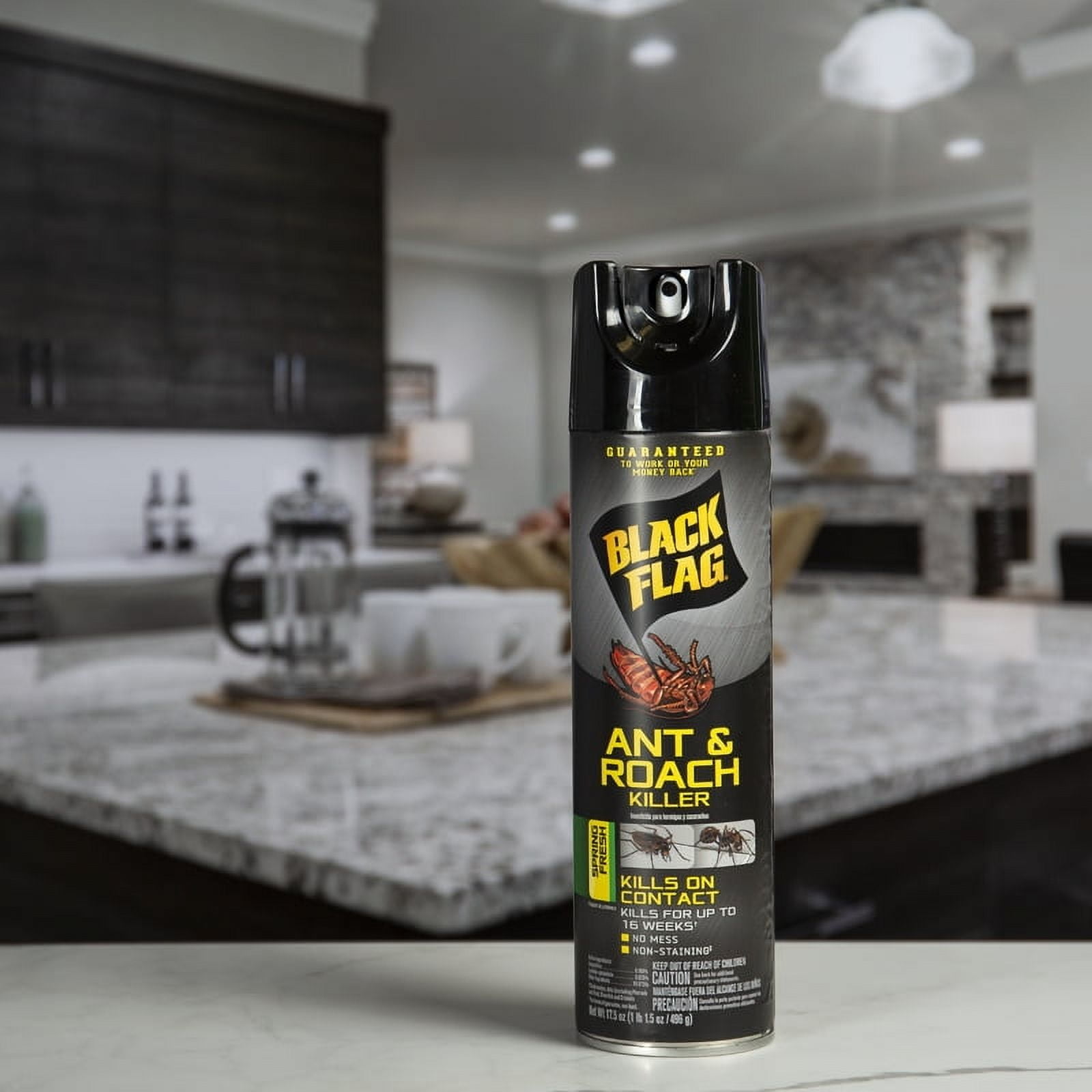 Black Flag Ant & Roach Killer Spring Fresh Scent Aerosol Spray, 17.5 oz, Can