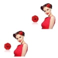 thumbnail image 2 of Minnieouse Women Hair Ornament Artificial Flower Hairpin Teenagers DIY Holiday Straw Bridal Headdress Girl Party Travel Accessories 2piezas, 2 of 6