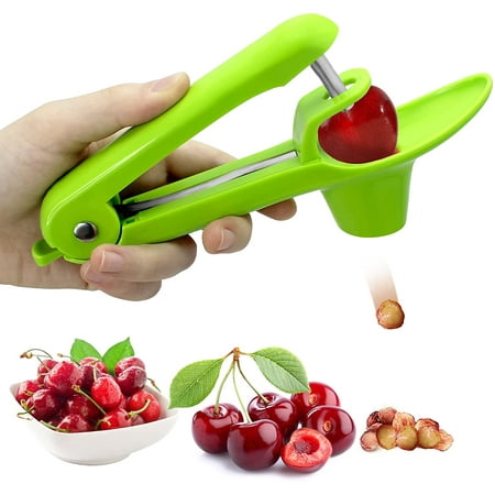 

NOGIS Portable Cherry Pitter Olive Pitter Tool Small Tool for Stone Remover with Space-Saving Lock Design Making Fresh Dish Pie Jam Dishes and Cocktail Cherries etc.Green