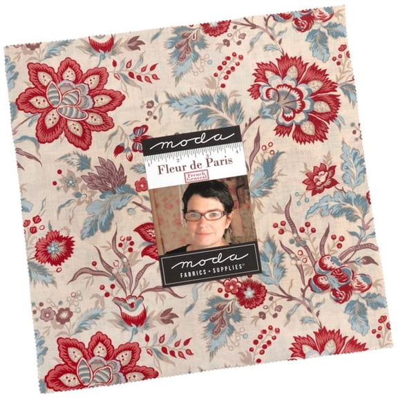 Fleur de Paris Layer Cake by French General, 42 10-inch Precut Fabric Quilt Squares