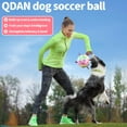 thumbnail image 3 of Pelota de fútbol QDAN Dog Toy para perros pequeños y medianos, arcoíris, 15 cm, 3 of 8