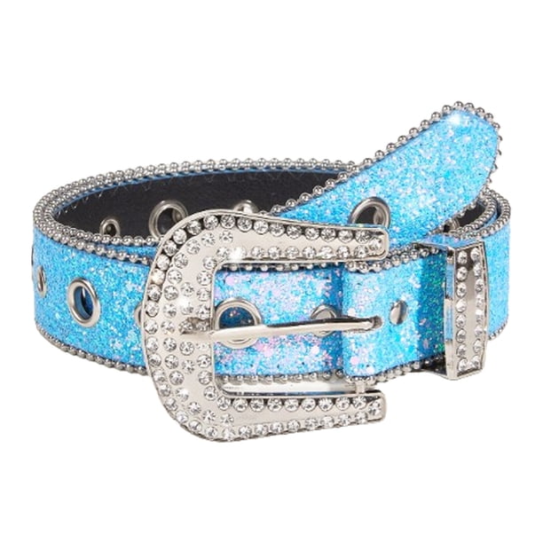 Cinturón de diamantes de imitación de moda para mujer, estilo vaquera occidental, cinturón para pantalones vaqueros