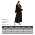 thumbnail image 7 of Women's Fleece Long Robe Warm Flannel Sherpa Trim Plush Bathrobe with Belt Pockets, L & Black, 7 of 7