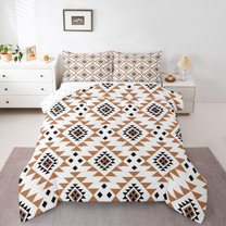 Manfei Southwestern Aztec 3-Piece Full Size Comforter Sets for Female Men,Bohemian Theme Bedding Comforter Set,Tribal Aztec Lightweight Bedding Sets,Lightweight Room Decor,Reversible