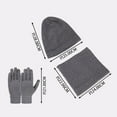 thumbnail image 4 of Winter Outdoor Cold Proof Knitted Hat Scarf Three Piece Set with Velvet Ear for Men Women, 4 of 4