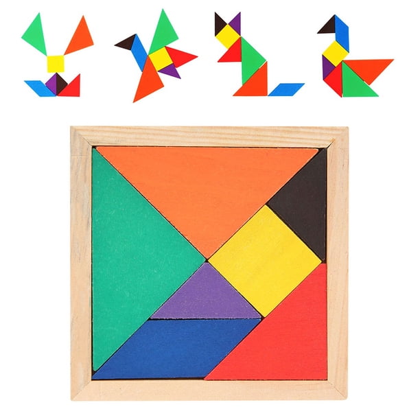 Muyoka Juguetes educativos para niños Tangram de madera Rompecabezas Juguete educativo para niños Muyoka Hogar