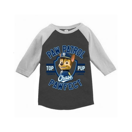 

Paw Patrol Chase Top Pup Toddler Raglan Long Sleeve Shirts - 3T 4T 5T - Toronto Canada Pawfect Paw Patrol Tee