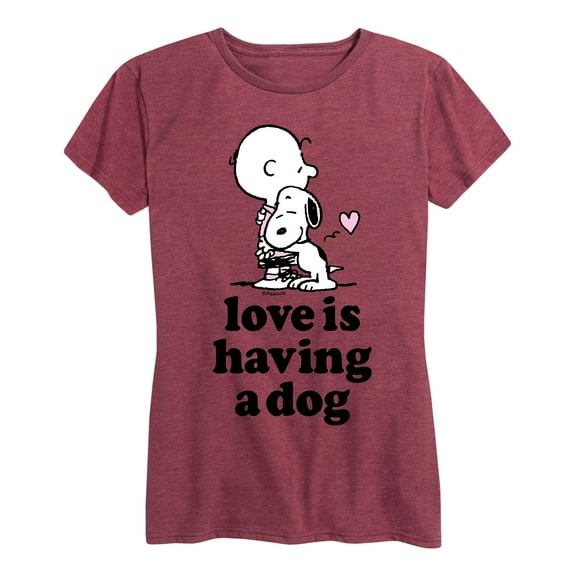 Peanuts - Love is Having a Dog - Women's Short Sleeve Graphic T-Shirt