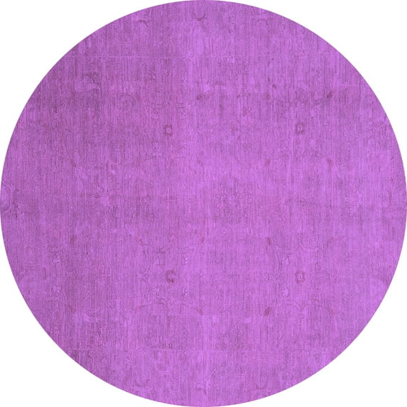 Ahgly Company Indoor Round Abstract Purple Modern Area Rugs, 4' Round