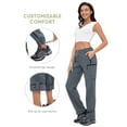 thumbnail image 5 of Hiauspor Convertible Pants for Women Zip off Cargo Hiking Capri Stretch Quick Dry Light Grey S, 5 of 9