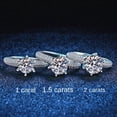 thumbnail image 3 of Sparkling Real Round 1.5CT Moissanite Engagement Women Ring 925 Sterling Silver-Size 9, 3 of 13