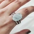 thumbnail image 5 of Natural Aquamarine Ring, Aquamarine Gemstone Ring, March Birthstone, 3 Twisted Band, 925 Sterling Silver, Womens Ring, Christmas, Thanksgiving, Handmade, Statement Jewelry, Natural Gemstone Ring, 5 of 7