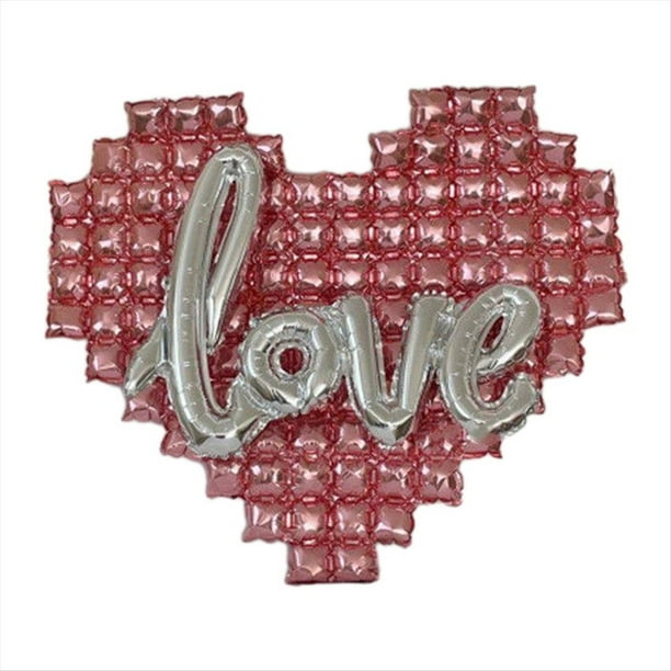 Fondo en Forma de CorazóN Globo de Papel de Aluminio para Pared Globos con Letras de Amor para Fiesta de Bodas Feliz DíA de San ValentíN B