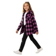 thumbnail image 2 of Tiijoy Girls Plaid Hooded Wool Blend Shacket Button-Down Shirt Jacket, Pink, Sizes 4-13, 2 of 5