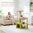 thumbnail image 2 of 35" Cute Pink Cat Tree with Large Metal Frame Hammock, Sisal Scratching Posts and Top Perch for Small Indoor Cats and Kittens, 2 of 7