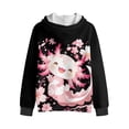 thumbnail image 2 of Uorisanigo Zip-Up Hoodies Sweatshirts Cherry Blossom Axolotl Kids Long Sleeve Hooded Shirts Fluffy Pollover Tops Hooded Jacket Coat with Pockets Fall Winter Clothing, 2 of 7