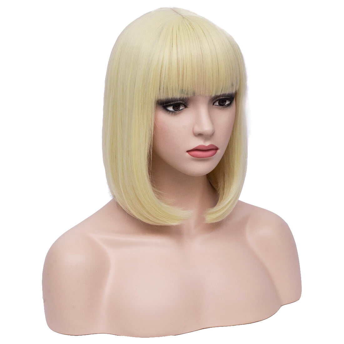 Dopi 12'' Blonde Wig Short Straight Bob Wig Light Blonde Hair Wig with