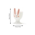 thumbnail image 3 of YingYouFu Easter Ceramic Ornaments Egg Carrying Rabbits Egg Cup Home Decorations Party Props Rabbit Figurine with Egg Holder for Table Pink, 3 of 6