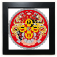 thumbnail image 1 of Bhutan National Emblem país Mesa de pared con marco cuadrado negro, 1 of 4