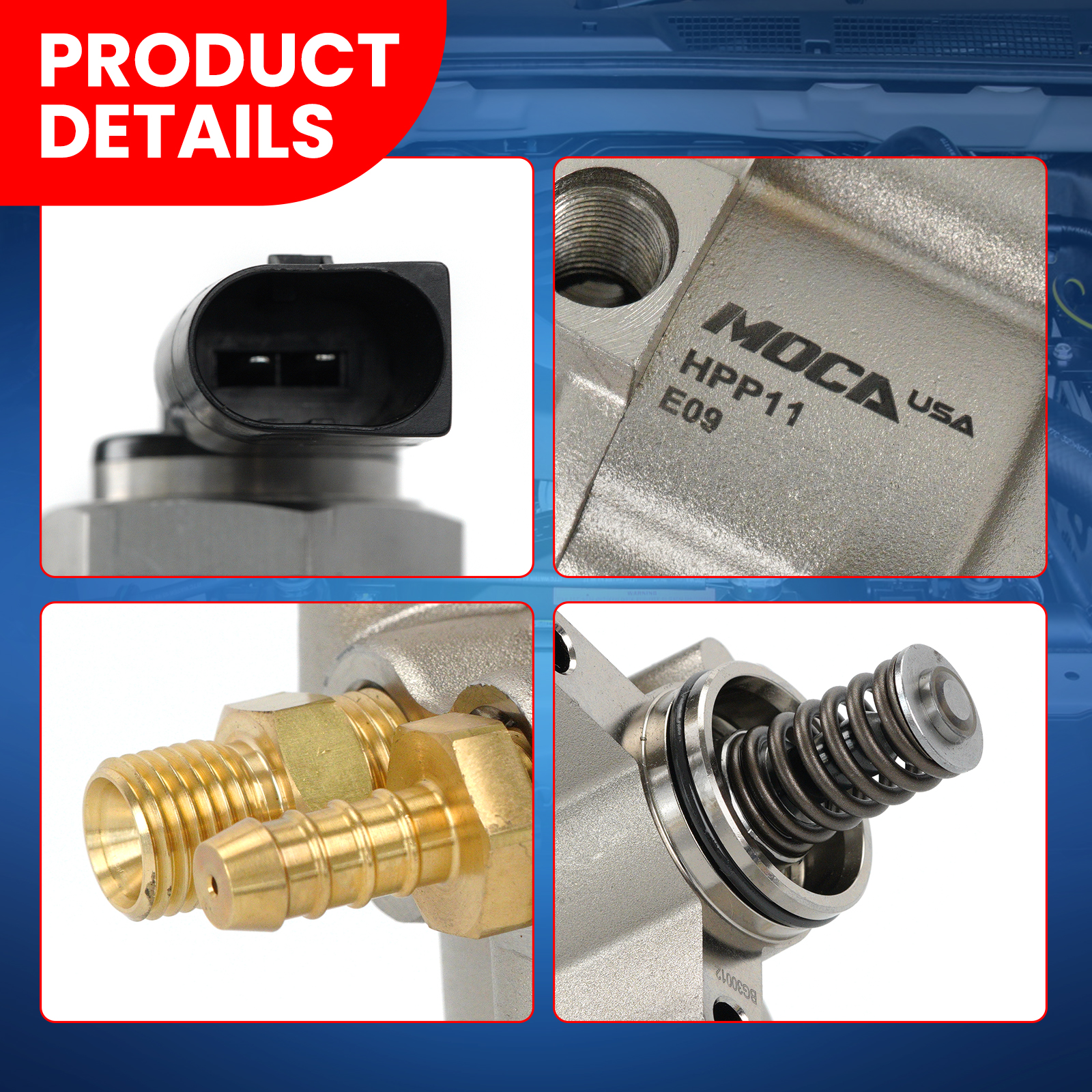 MOCA AUTOPARTS High Pressure Fuel Pump Fit for 2005-2009 Audi A4 2.0L & 2009-2015 Audi TTS Quattro 2.0L & 2006-2008 Volkswagen GTI Jetta Passat 2.0L