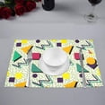 thumbnail image 3 of MKHERT Geometric Pattern in Retro 80s Style Memphis Abstract Modern Placemats Table Mats for Dining Room Kitchen Table Decoration 12x18 inch,Set of 4, 3 of 4