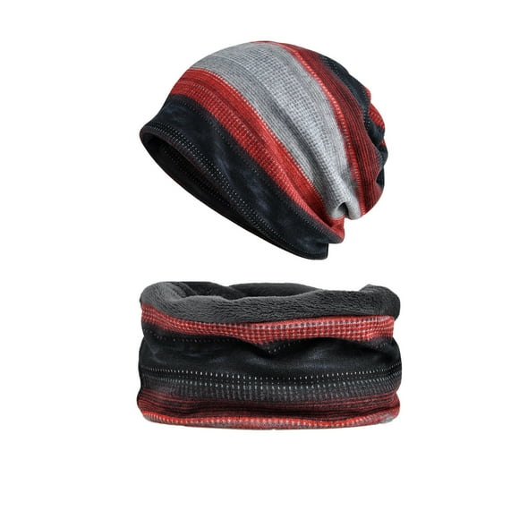 Clearance! Knit Hats,Beanies Cap Unisex Winter Slouchy Knit Warm Hats Scarf Purpose Knitted Wool Hat Ear Windproof Hat,Winter Hats,Chemo Headwear K One Size