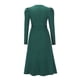 thumbnail image 5 of Vestido Vestido de punto acanalado casual de una línea de mujer vestido de suéter elegante de color sólido Kuymtek  Verde T XL para Mujer, 5 of 8