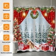 thumbnail image 4 of Tchckioa Christmas Snowy Window Flowers Shower Curtain for Bathroom,36x72 Inch Waterproof Hooks Bath Curtain Decor, 4 of 6