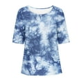thumbnail image 4 of Linen Tops Womens Summer Tops Women's Tops Short Sleeve Knit Womens Tops Womens Tie Dye Tops and Blouses Oversized Tops Items Ordered by Me, 4 of 5