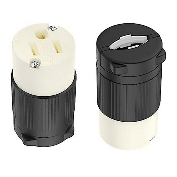 2-Pack NEMA 5-15R Cord Connector Receptacles Outlet Female Plug Replacement Cord Outlet 15 Amp 125 Volt 2 Pole 3 Wire