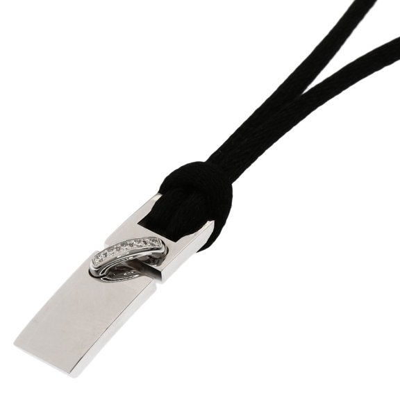 Pre-Owned Chaumet Liens Cross Stitch Diamond Necklace 18K White Gold Women's