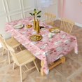 thumbnail image 3 of Pink Christmas Snowman Pattern Rectangle Tablecloth 60"x102",Waterproof Polyester Rectangle Table Cloth, Wipeable Spillproof Polyester Tablecloth for Dining, Camping, Indoor and Outdoor, 3 of 6