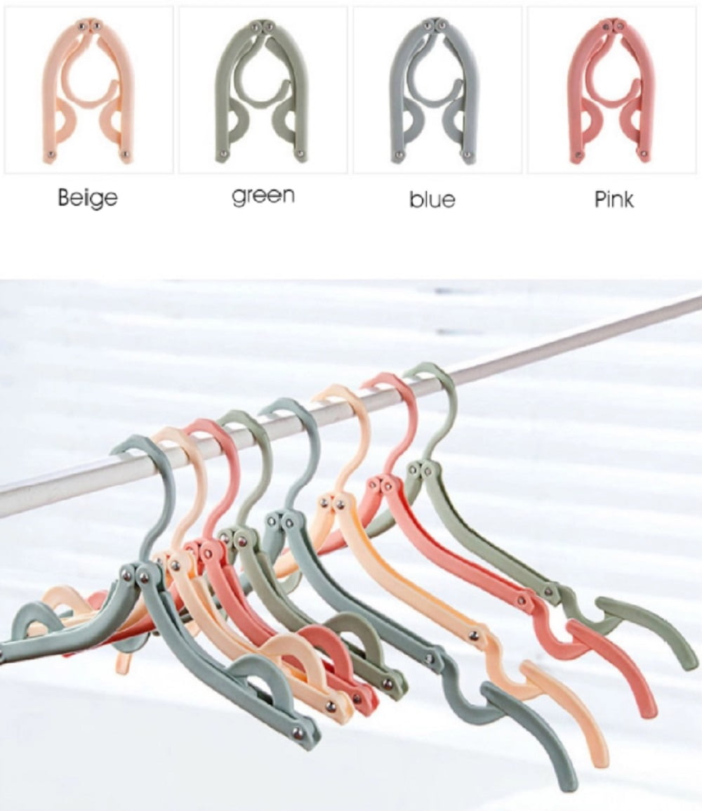 4 Pcs Travel Hangers Folding Hangers Portable Collapsible Clothes ...
